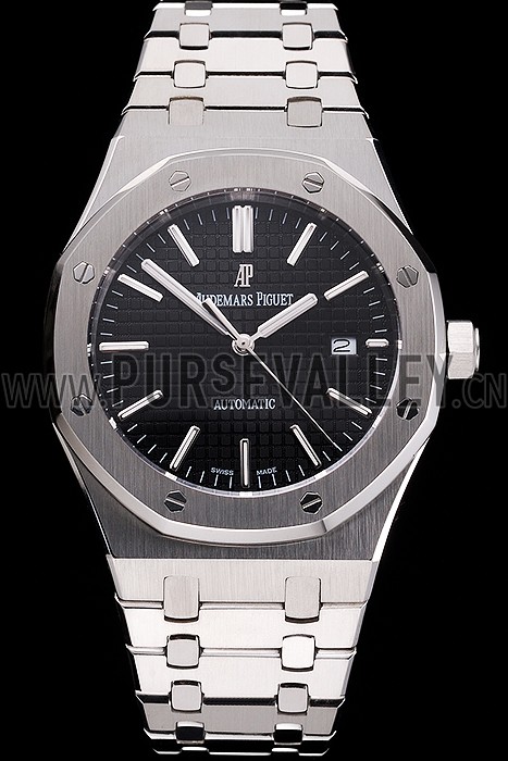 Swiss Audemars Piguet Royal Oak Black Dial Stainless Steel Case And Bracelet