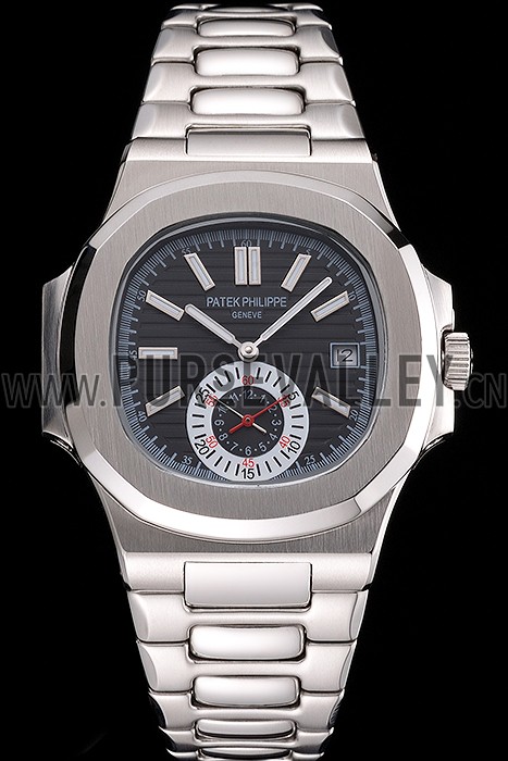 Patek Philippe Nautilus Black Dial Stainless Steel Case And Bracelet