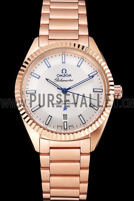Omega Globemaster White Dial Rose Gold Case And Bracelet