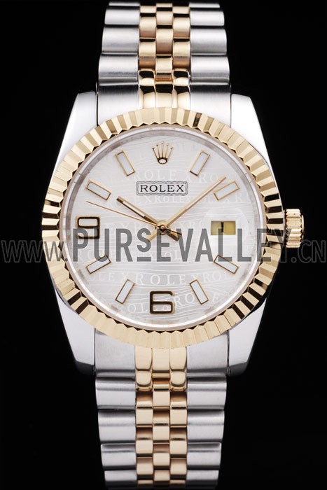 Rolex DateJust Two Tone Stainless Steel 18k Gold Plated Silver Dial 98084