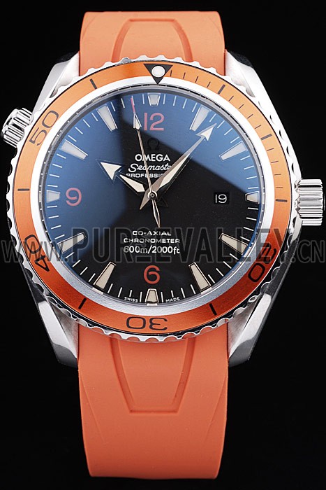 Omega Swiss Seamaster Planet Ocean Big Size Orange Strap