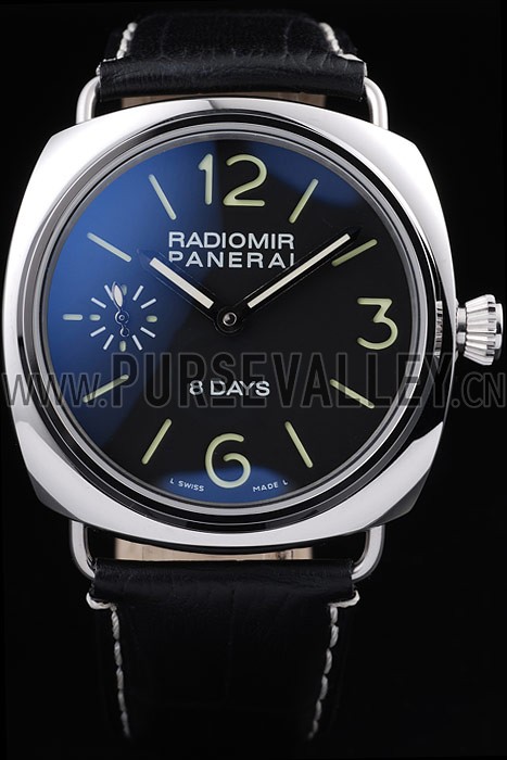 Panerai Radiomir Polished Stainless Steel Case Black Dial Black Leather Strap 98138