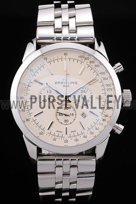 Breitling Transocean White Dial Stainless Steel Strap