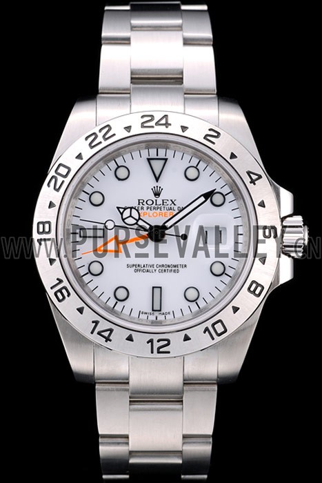Rolex Swiss Explorer Stainless Steel Bezel White Dial Tachymeter