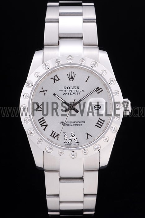 Rolex Datejust Diamond Bezel Silver Dial 7468