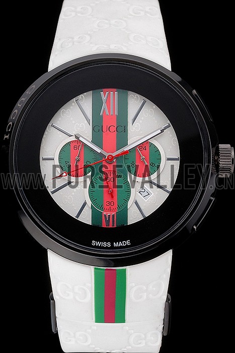 Gucci White Rubber Band White Round Dial 2165-310