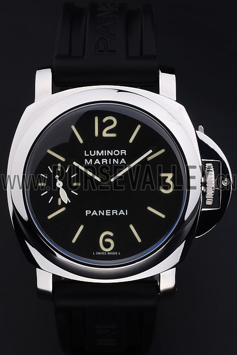 Panerai Luminor Black Rubber Bracelet Watch Replica 4566