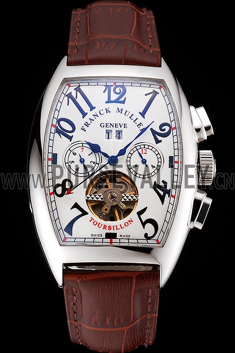 Franck Muller Casablanca White Dial Red Accent Number Tourbillon 41958