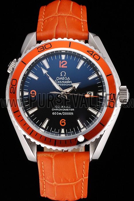 Omega Seamaster Planet Ocean Co-axial Orange Case Black Dial 98100