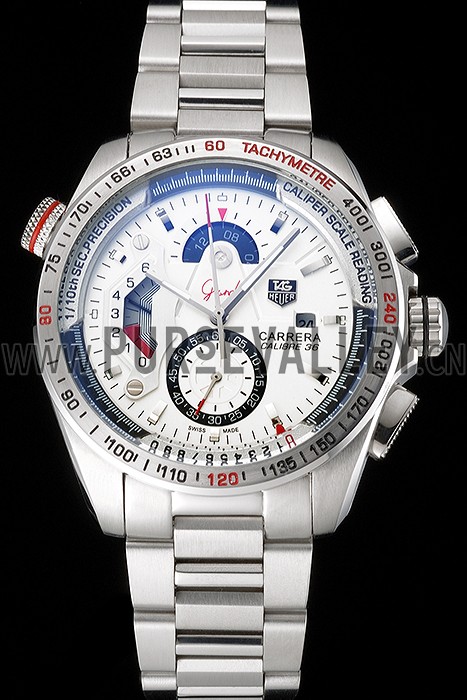 Tag Heuer Carrera Calibre 36 Stainless Steel Strap White Dial 7926