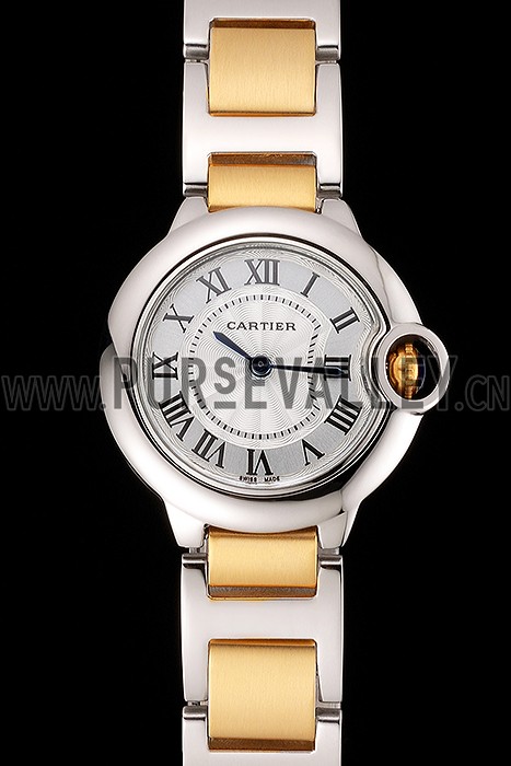 Cartier Ballon Bleu 30mm White Dial Stainless Steel Case Two Tone Bracelet