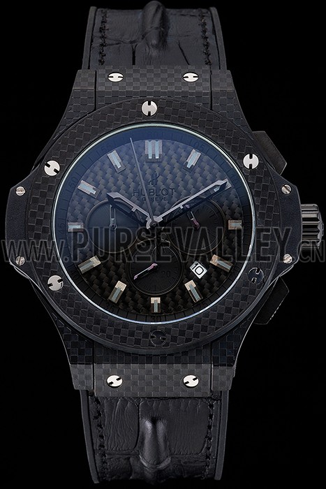 Hublot Big Bang Carbon Dial Carbon Case And Bezel Black Rubber Strap 622773