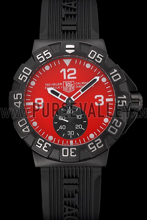Tag Heuer Formula One Grande Date Red Dial Rubber Bracelet 622277