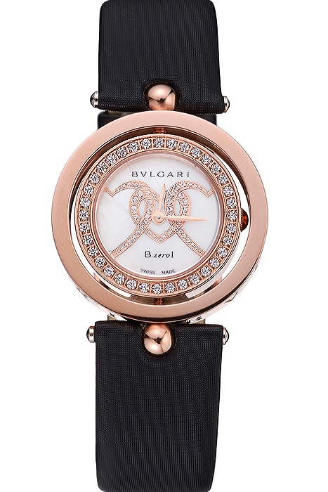 Bvlgari B.ZERO1 Gold Case Black Leather Bracelet  622440