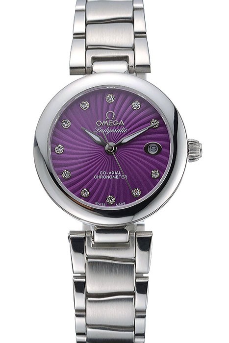 Omega Ladymatic Purple Dial Stainless Steel Bracelet  622459