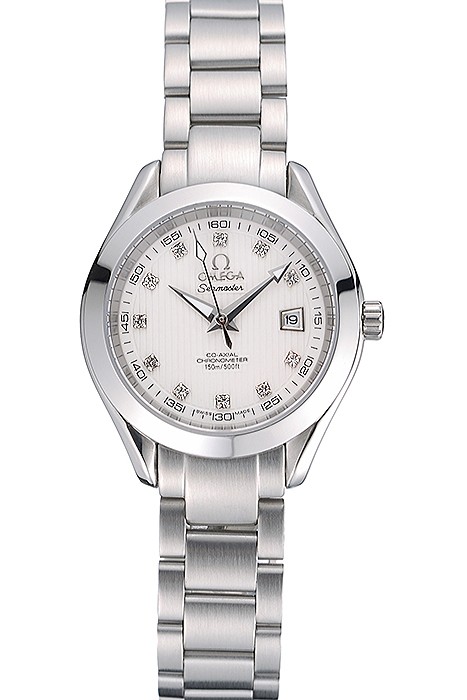 Omega Seamaster Aqua Terra White Dial Diamond Numerals Stainless Steel Bracelet  622444