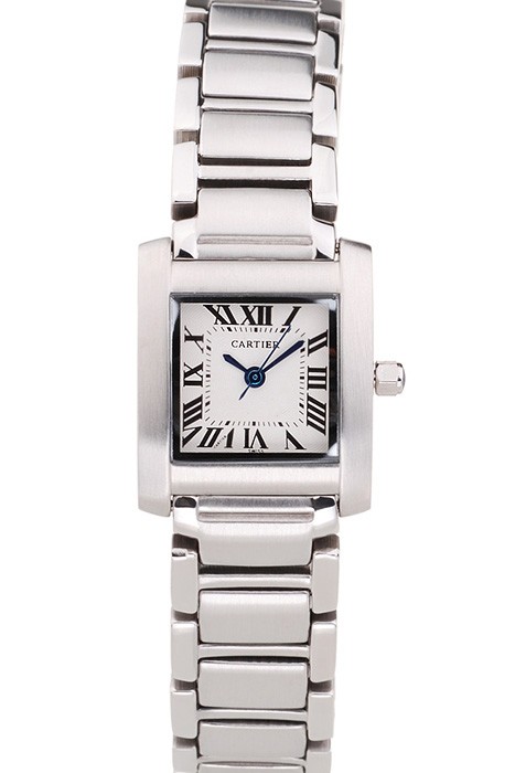 Cartier Tank Francaise 20mm White Dial Stainless Steel Case And Bracelet