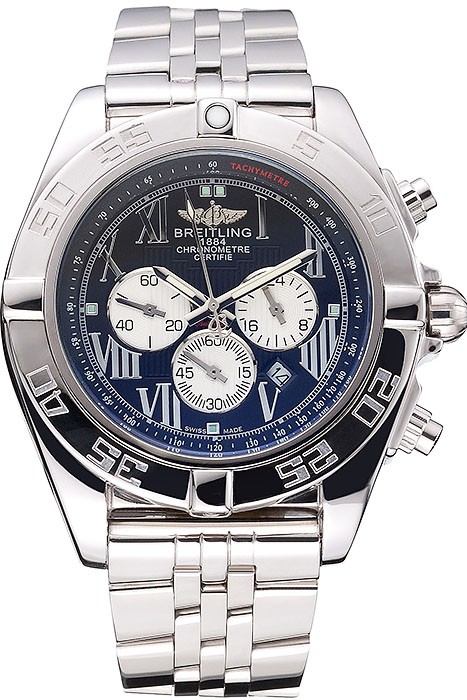 Breitling Chronomat Certifie Black Dial Stainless Steel Bracelet  622426