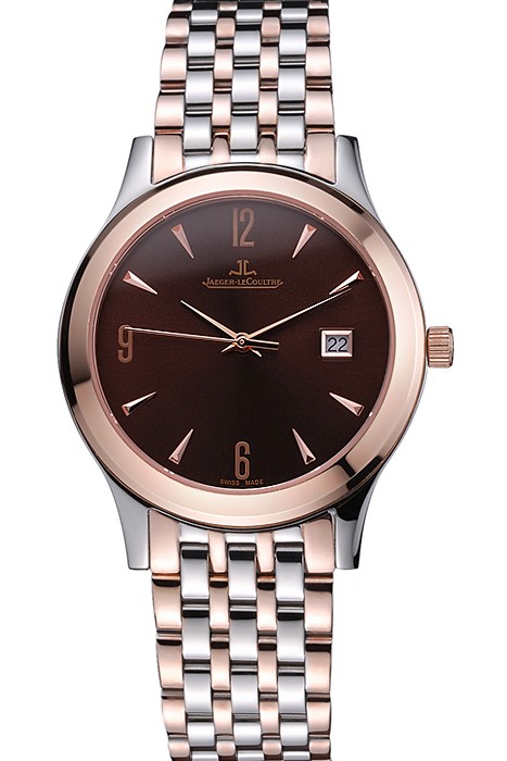 Jaeger LeCoultre Master Brown Dial Rose Gold Bezel Two Tone Band  622091