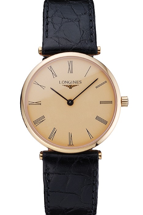 Longines La Grande Classique Champagne Dial Black Leather Band Homme  622123