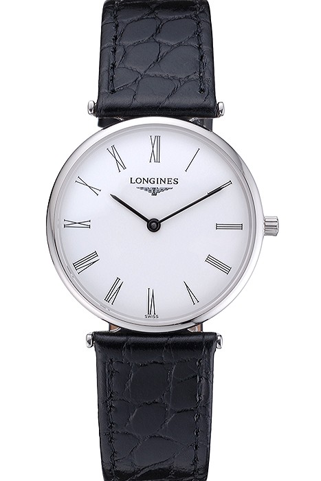 Longines La Grande Classique White Dial Black Leather Band Homme  622127