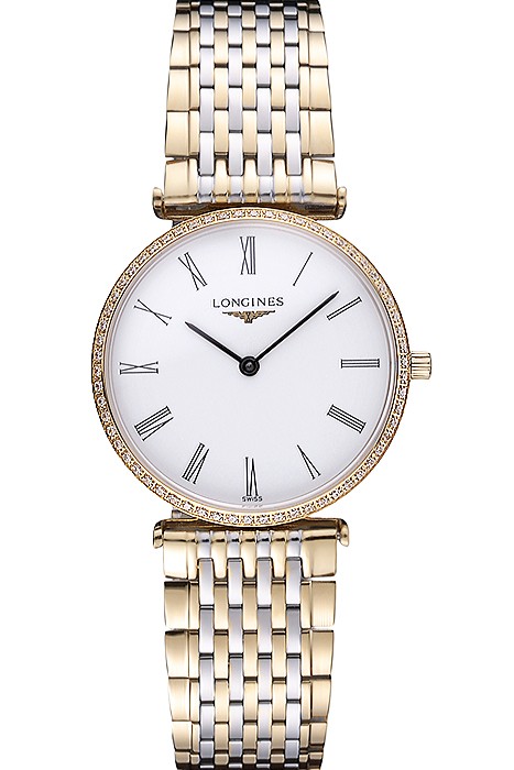 Longines La Grande Classique Two Tone Band White Dial Diamond Bezel Homme  622103