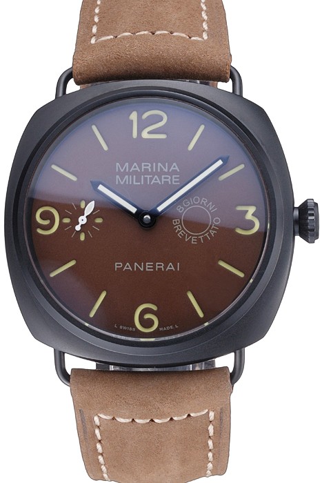 Panerai Luminor Marina Militare Ion Plated Stainless Steel Bezel Khaki Bracelet  622319