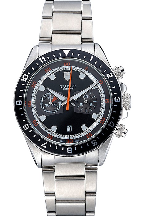 Tudor Heritage Chronograph Black Dial  Stainless Steel Bracelet  622418