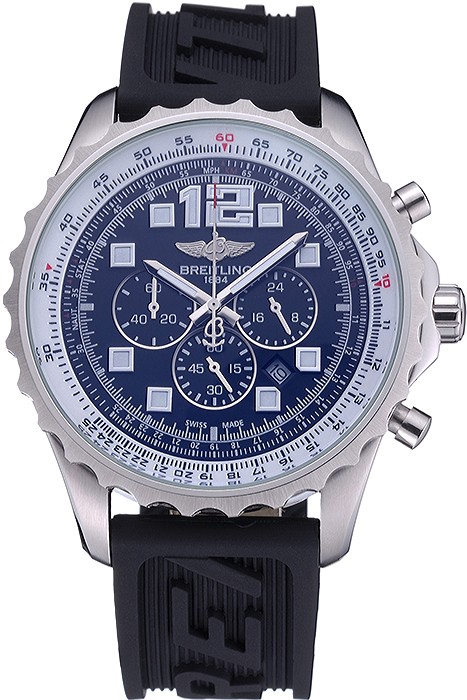 Breitling Professional Chronospace Black Dial Rubber Bracelet  622504