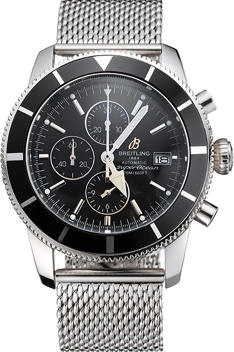 Breitling Superocean Heritage Chronographe 46 Black Dial And Bezel Stainless Steel Case And Bracelet