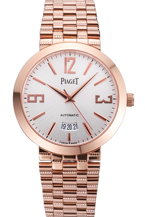 Swiss Piaget Traditional White Dial Gold Case Gold Stainless Steel Strap