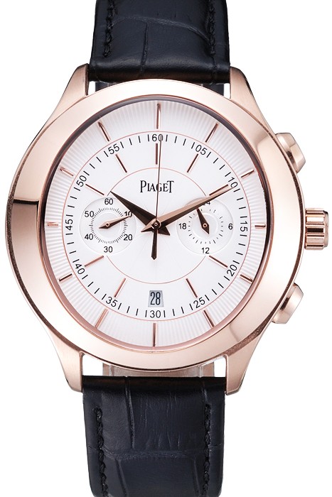 Piaget Gouverneur Chronograph Rose Gold White Dial 621980