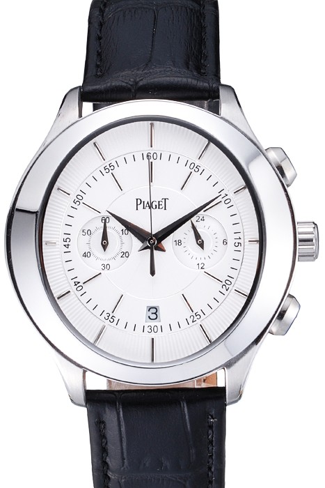 Piaget Gouverneur Chronograph Stainless Steel White Dial 621981