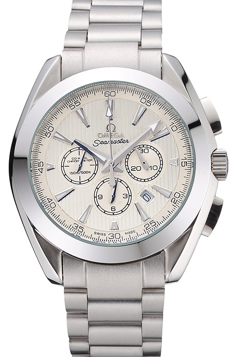 Omega Seamaster Aqua Terra Chronograph Ivory Dial Stainless Steel Bracelet   622526