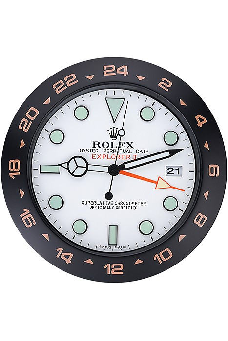 Rolex Explorer II Wall Clock Black-Orange  622479