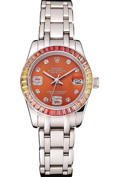 Rolex Datejust Pearlmaster 39 Cognac Dial Stainless Steel Case And Bracelet