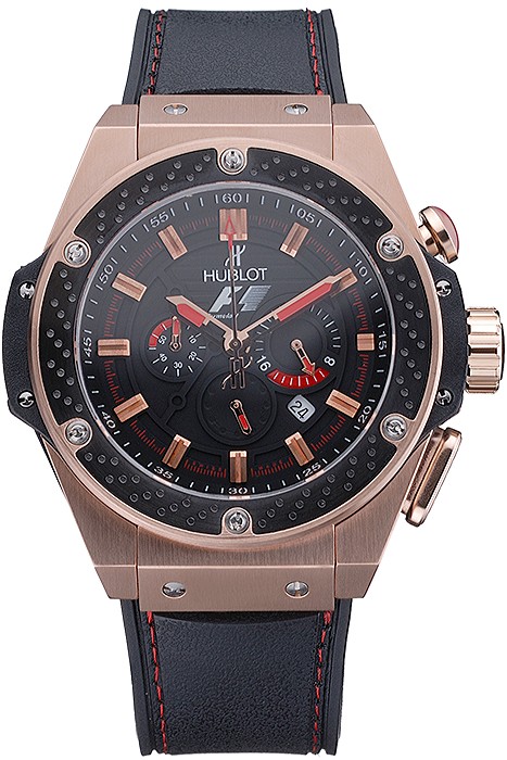 Hublot Big Bang King Power Formula 1 Gold Case Black Dial 622249