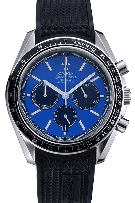 Omega Speedmaster Black Rubber Strap Blue Dial  622043