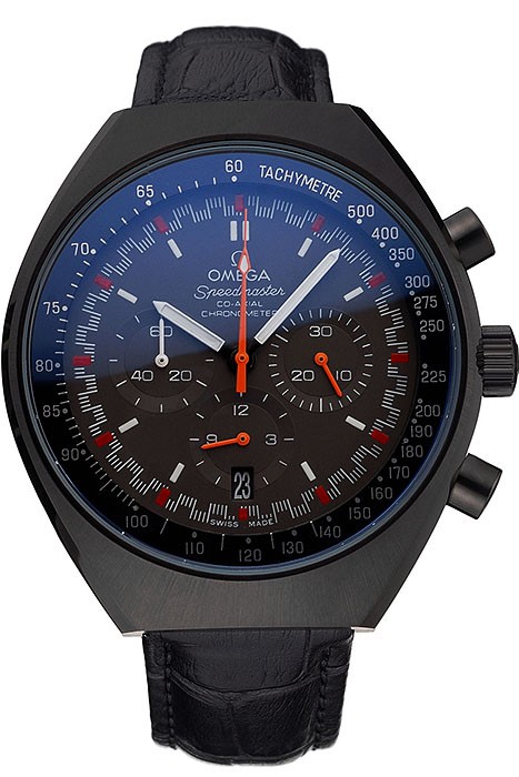 Omega Speedmaster Mark II Black And Red Dial Black Case Black Leather Strap  622814