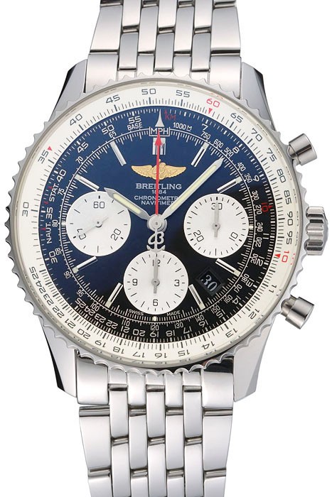 Swiss Breitling Navitimer Black Dial Stainless Steel Bracelet  622442