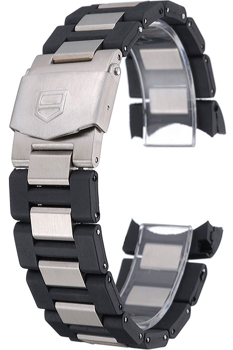 Tag Heuer Plated Stainless Steel and Black Rubber Bracelet  622501