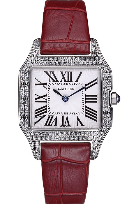 Cartier Santos 100 Diamond Silver Bezel 621916