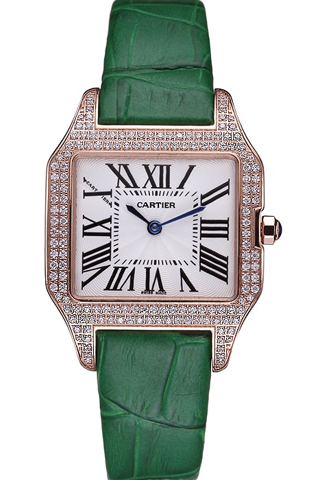 Cartier Santos 100 Diamond Rose Gold Bezel 621912