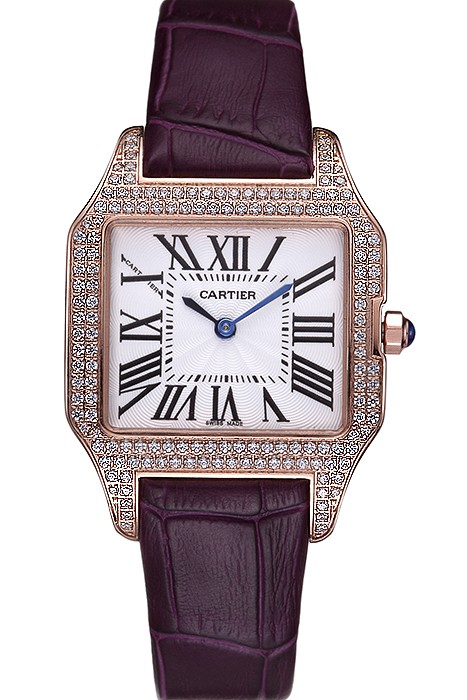 Cartier Santos 100 Diamond Rose Gold Bezel 621913