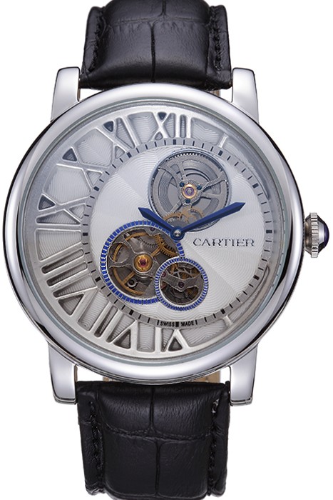 Cartier Rotonde Reversed Tourbillon White Dial 621948