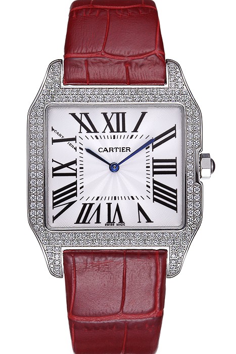 Cartier Santos 100 Diamond Silver Bezel 621928