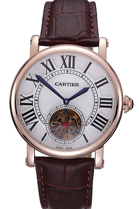 Cartier Rotonde Flying Tourbillon White Dial 621958