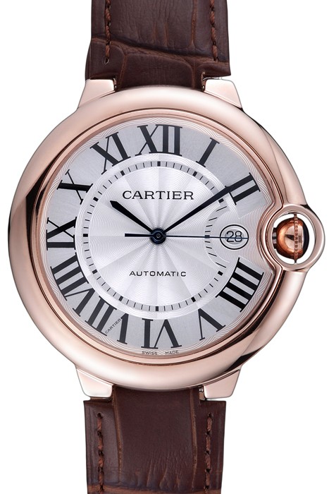 Swiss Cartier Ballon Bleu Brown Leather Bracelet  622064