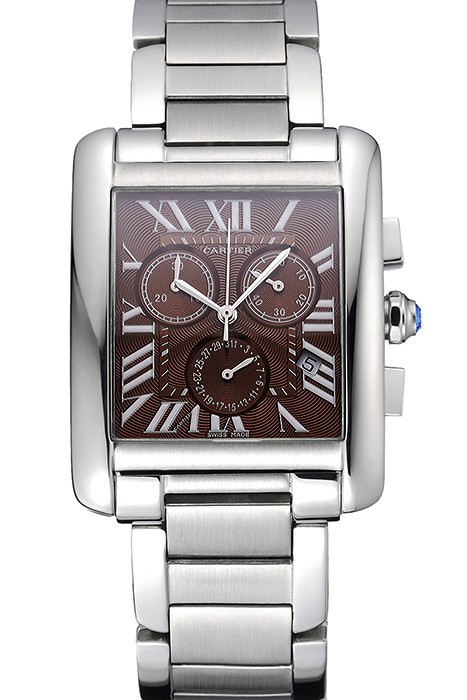 Cartier Tank MC Brown Dial Stainless Steel Case And Bracelet  622699