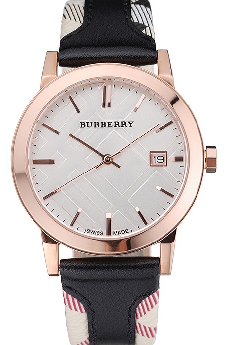 Burberry The City Classic Silver Dial Black Bracelet  622565